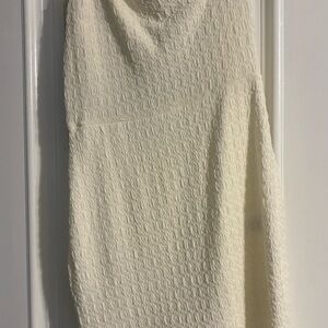 Fashion Nova Cream One Shoulder Dress